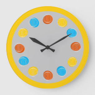 Globe blanc jaune rond grande horloge