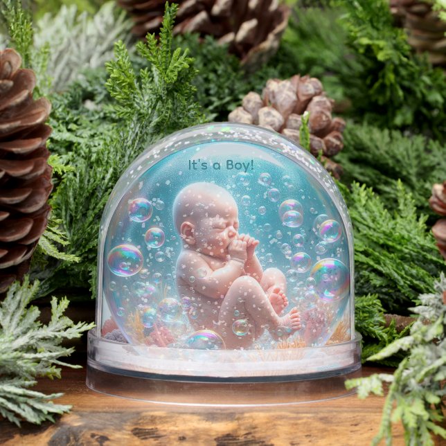 Globe de neige faire-part de naissance (Hiver)