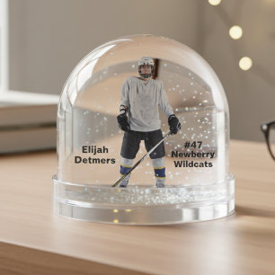 Globe des neiges du joueur de hockey personnalisé
