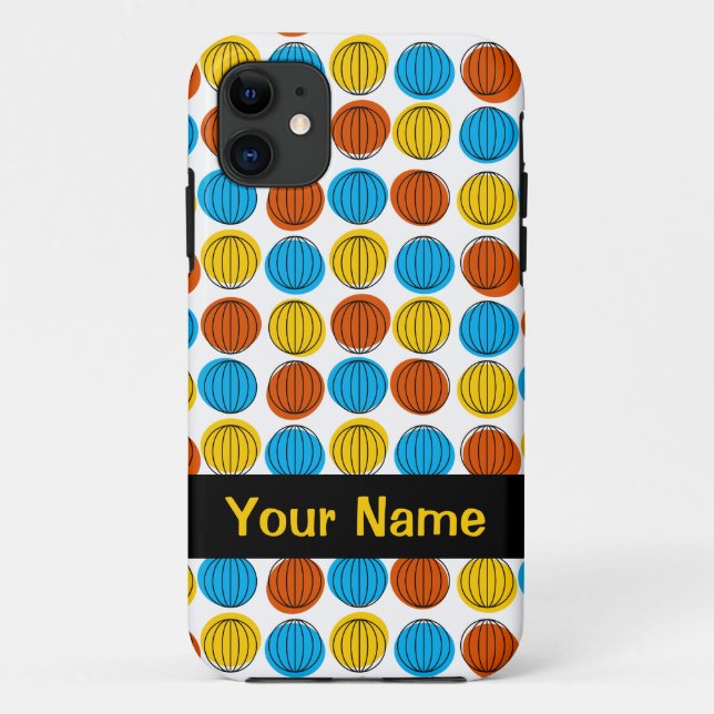 Globe iPhone 'Nom' coque iphone jaune (Dos)