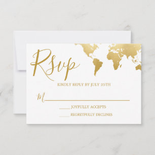 Globetrotter Glam Wedding Carte RSVP