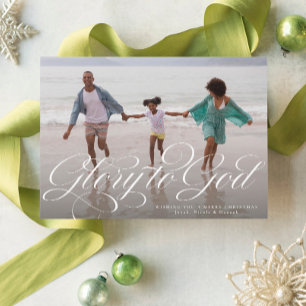 Gloire à Dieu carte de Noël religieuse élégante un
