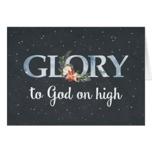 Gloire à Dieu sur le grand Noël Poinsettia sur Noi