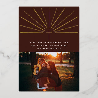 Gloire au nouveau-né roi rouge carte photo de Noël