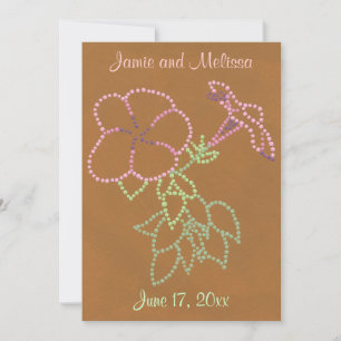 Gloire du matin rose vert brun mariage Invitations