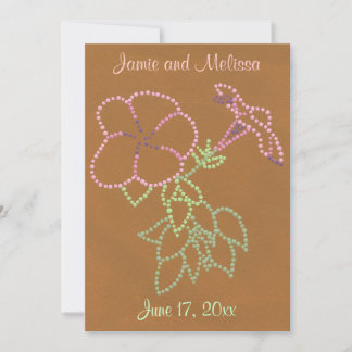 Gloire du matin rose vert brun mariage Invitations