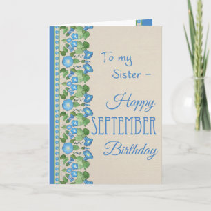 Gloire du matin Septembre Carte d'anniversaire pou