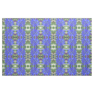 Gloire du tissu floral bleu fluorescent de neige