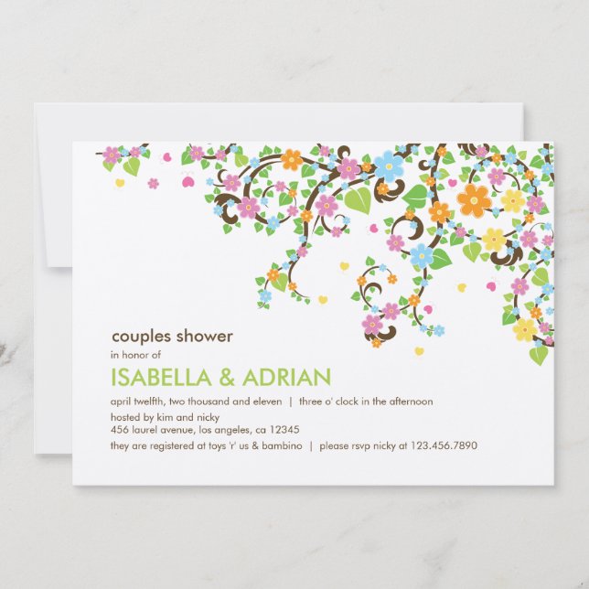 Gloire florissante Invitation Baby shower extérieu (Devant)