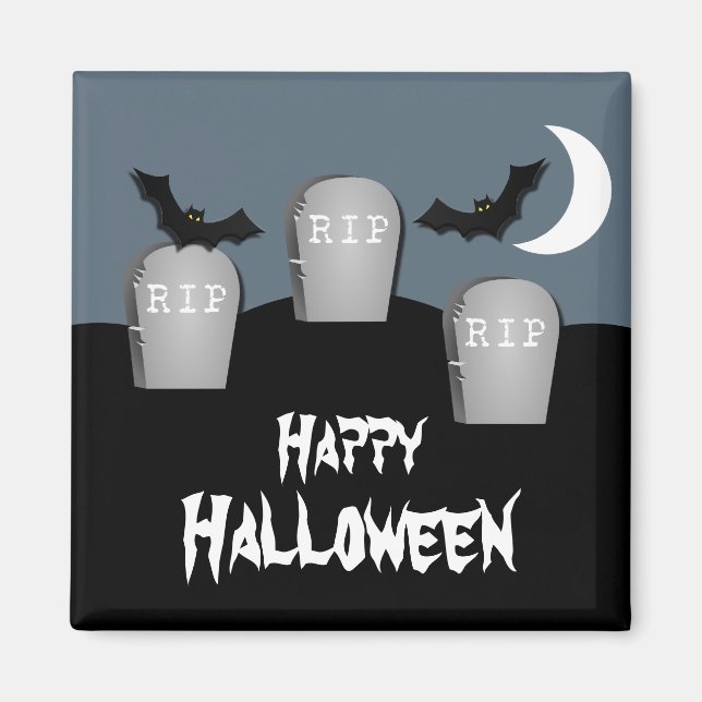 Gloomy Graveyard Halloween Magnet (Devant)