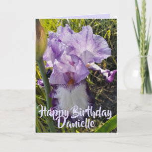 Glorieuse Aquarelle violette Iris Love Carte Anniv