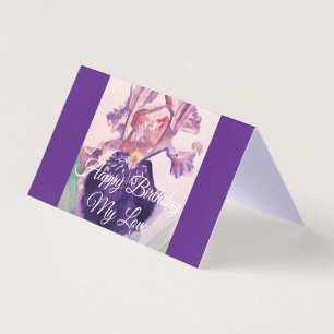 Glorieuse Aquarelle violette Iris Love Carte Anniv