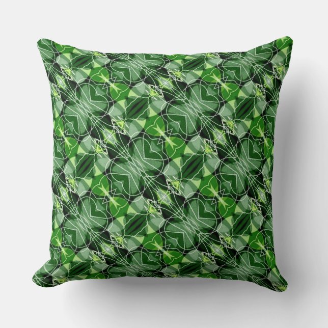 Glorieux oreiller Abstrait Motif vert (Recto)