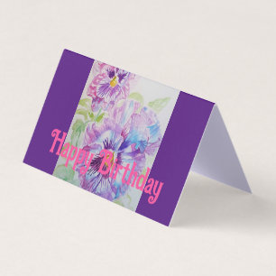 Glorieux Purple Pansy Peinture Love Carte Annivers