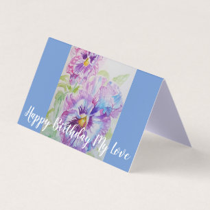 Glorieux Purple Pansy Peinture Love Carte Annivers