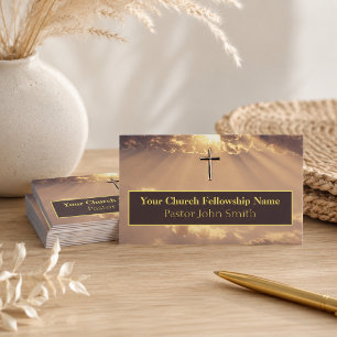 Glorieux Sunrise Gold Cross Cartes de visite