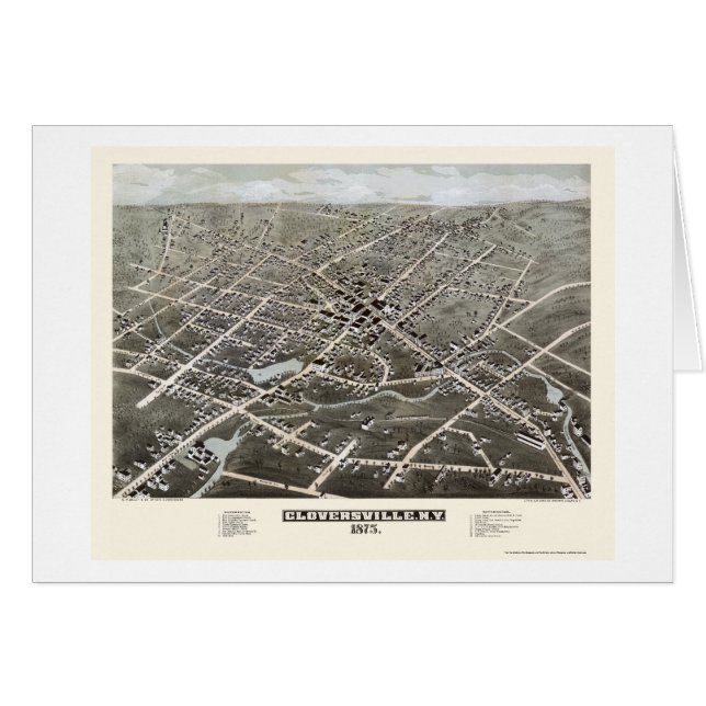 Gloversville, carte panoramique de NY - 1875 (Devant horizontal)