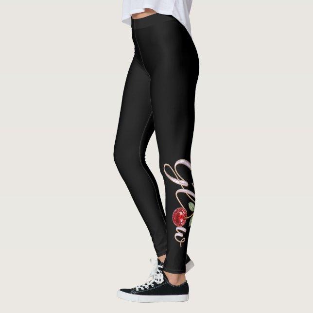 Glow Cherry – Leggings Femme Glamour (Gauche)