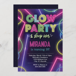 Glow Party, Glow in the Dark Party Invitation