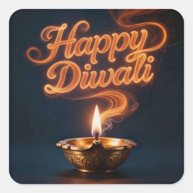 Glowing Happy Diwali Diya Sticker Design (Devant)