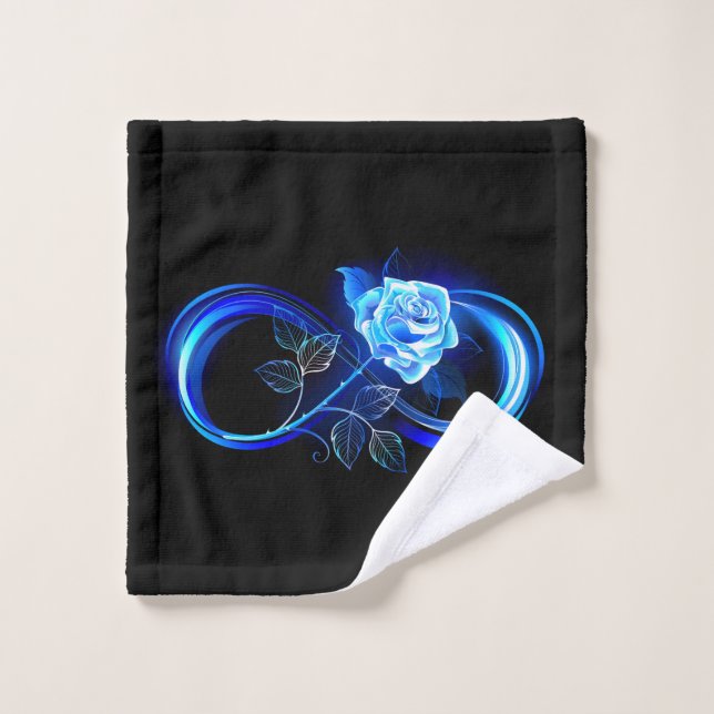 Glowing infinity with blue rose (Gant de toilette)
