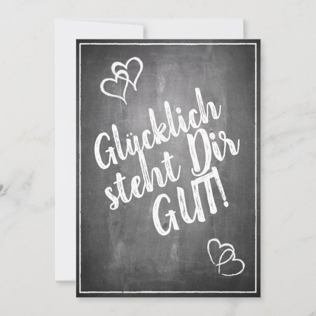 Glücklich steht Dir intestin ! - im Kreidetafelsti (Devant)