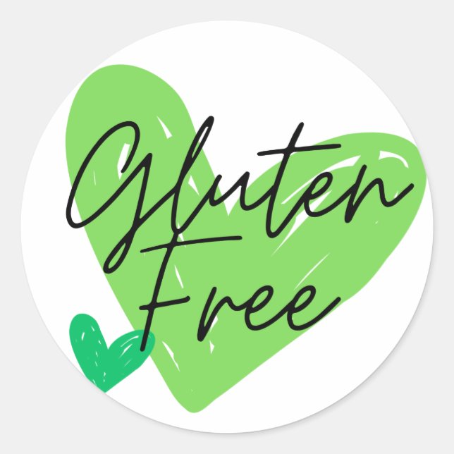 Gluten Coeurs libres Stickers verts (Devant)