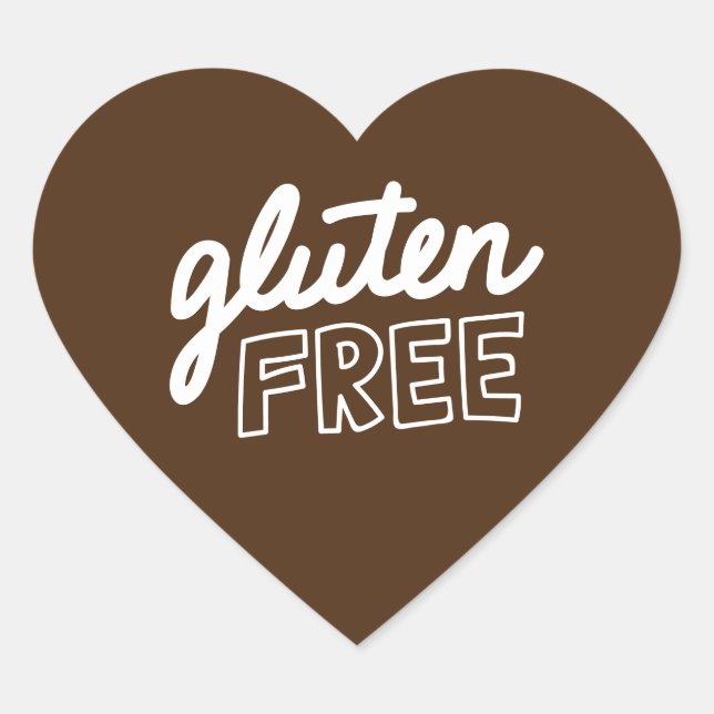 Gluten Free Br Et Typographie Blanche Sticker Coeu (Devant)