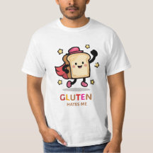 Gluten me déteste Couteau rose Retro T-shirt Vinta