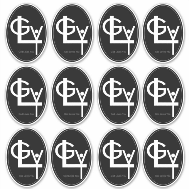 GLY - Dieu vous aime - stickers vinyle (Devant)