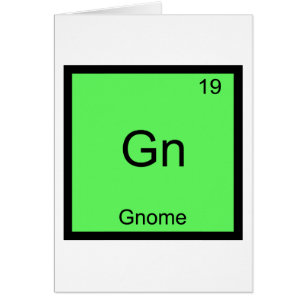 Gn - Symbole périodique de la table de chimie Gnom