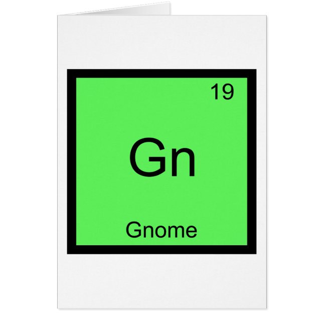 Gn - Symbole périodique de la table de chimie Gnom (Devant)