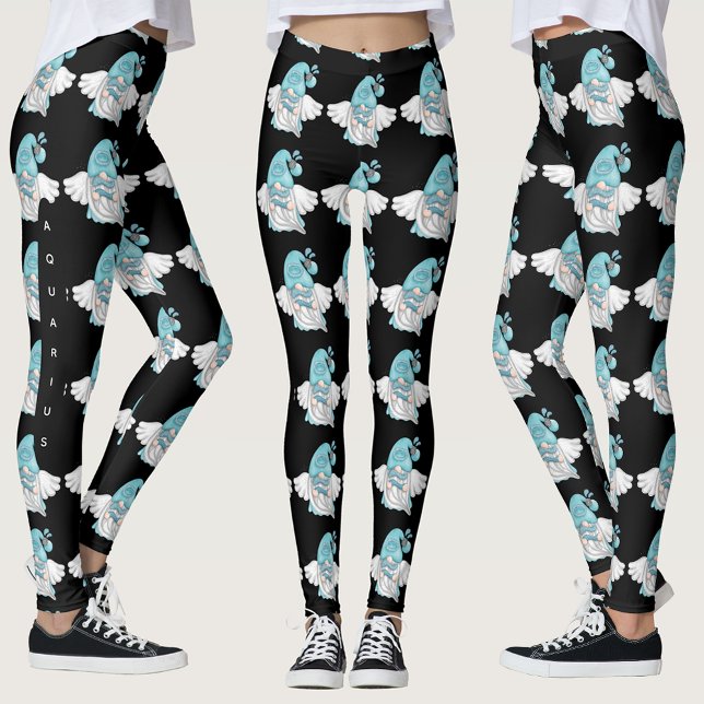 Gnome Aquarius Astrologie Signal Ange Leggings (Gnome Aquarius Astrology Sign Angel Leggings)