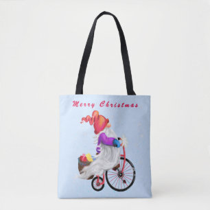 Gnome avec Sac fourre-tout de Noël Vélo
