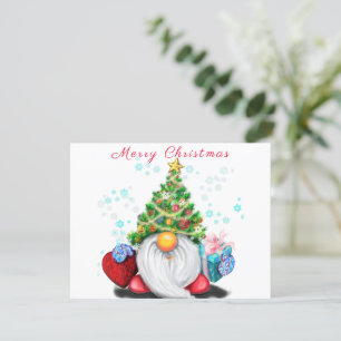 Gnome avec sapin de Noël Casquette et carte cadeau