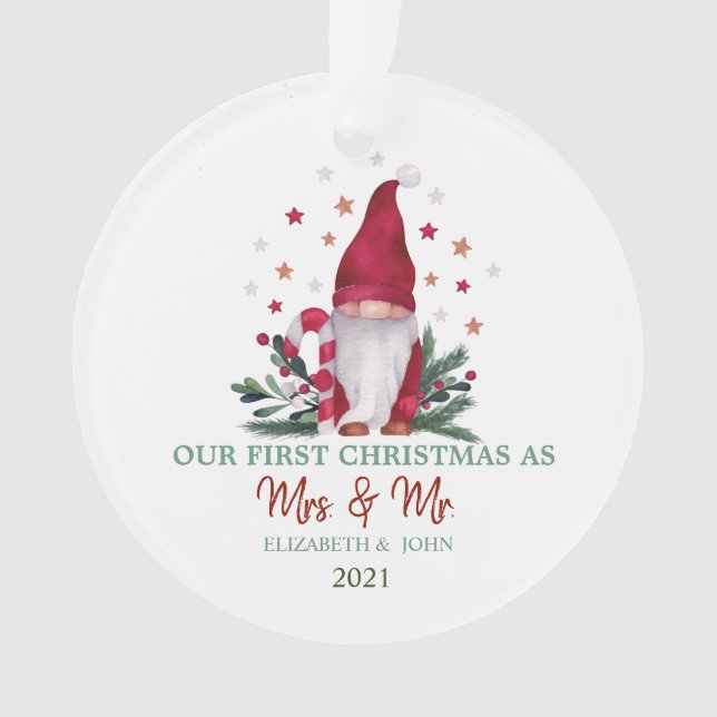 Gnome branches de pin notre premier Noël (devant)