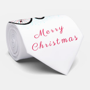 Gnome cadeau Cravate de Noël avec vélo et cadeaux