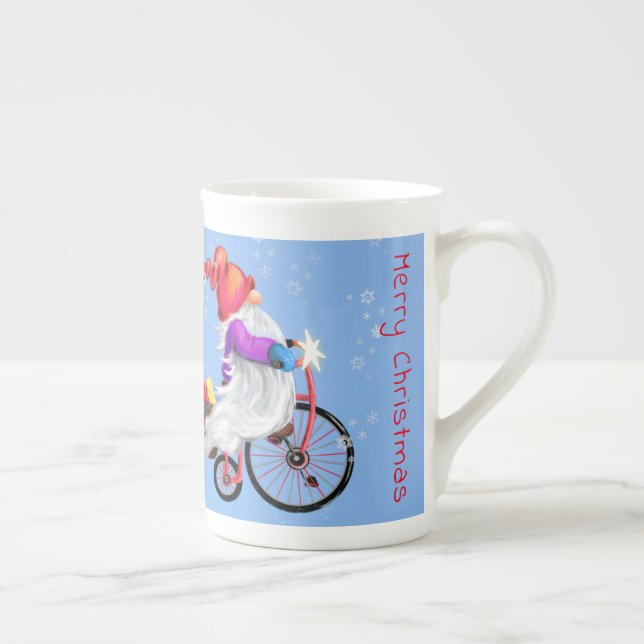 Gnome cadeau de la Mug de Noël avec vélo (Droite)