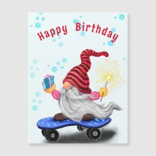 Gnome de Noël avec carte magnétique cadeau d'anniv