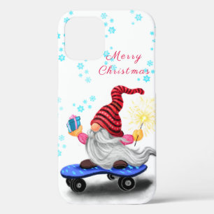 Gnome de Noël avec coque iphone de skateboard