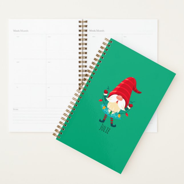 Gnome de Noël avec lumières de Noël (Devant avec enveloppe)