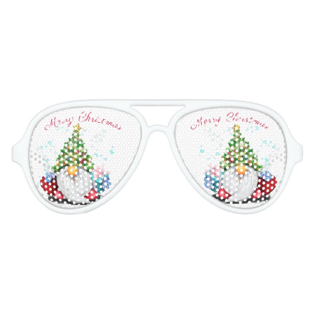 Gnome de Noël avec lunettes de soleil cadeau (Devant)