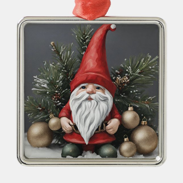 Gnome de Noël avec ornements de Noël (Devant)
