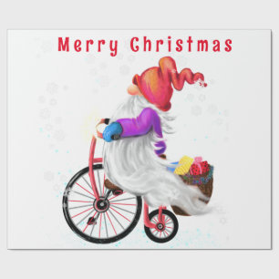 Gnome de Noël avec papier cadeau