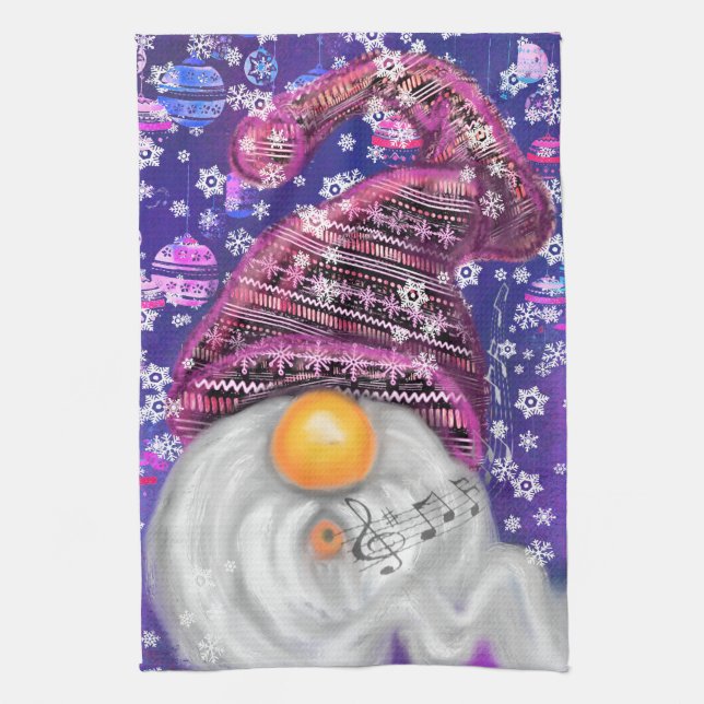 Gnome De Noël Dans Serviette De Cuisine Casquette  (Vertical)