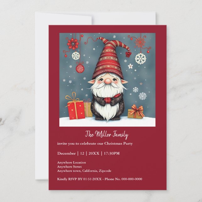 Gnome de Noël festif et cosy déguisé (Devant)