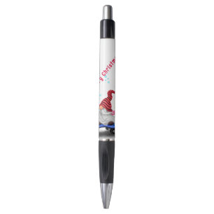 Gnome de patinage avec stylo cadeau de Noël