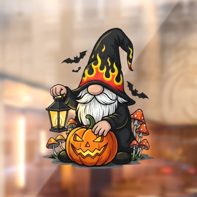 Gnome d'Halloween Autocollant pour Fenêtre (Feuille 2)