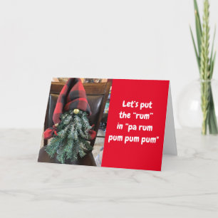 GNOME DIT **RUM HUMOUR** SUR CARTE DE NOËL