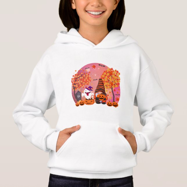 Gnome Et Sweat - shirt à capuche Fantôme D'Hallowe (Devant)